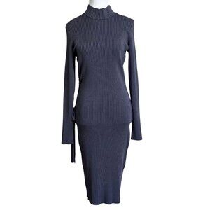 NWOT MARCIANO MUTED BLUE BODYCON KNIT MIDI DRESS - L